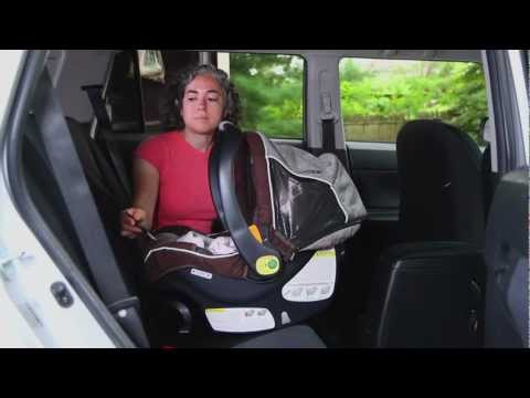 Part of a video titled How to Install a Car Seat Without Its Base (American Style) - YouTube