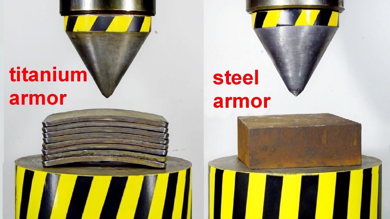 HYDRAULIC PRESS VS TITANIUM AND STEEL ARMOR