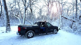 Truck Camping in Snow