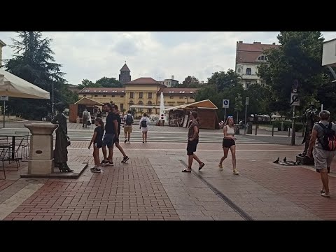 Walk in downtown Szeged, Hungary