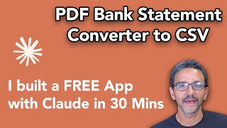 FREE App: PDF to CSV Conversion Tool (I built it with Claude)