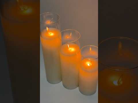 Набір з 3 LED свічок Dancing Flame 75х200/250/300мм з імітацією полум'я й пультом ДУ в прозорму склі