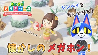アプデで追加された懐かしのアイテム『メガホン』でジンペイ呼んでみた！【 あつまれどうぶつの森 】