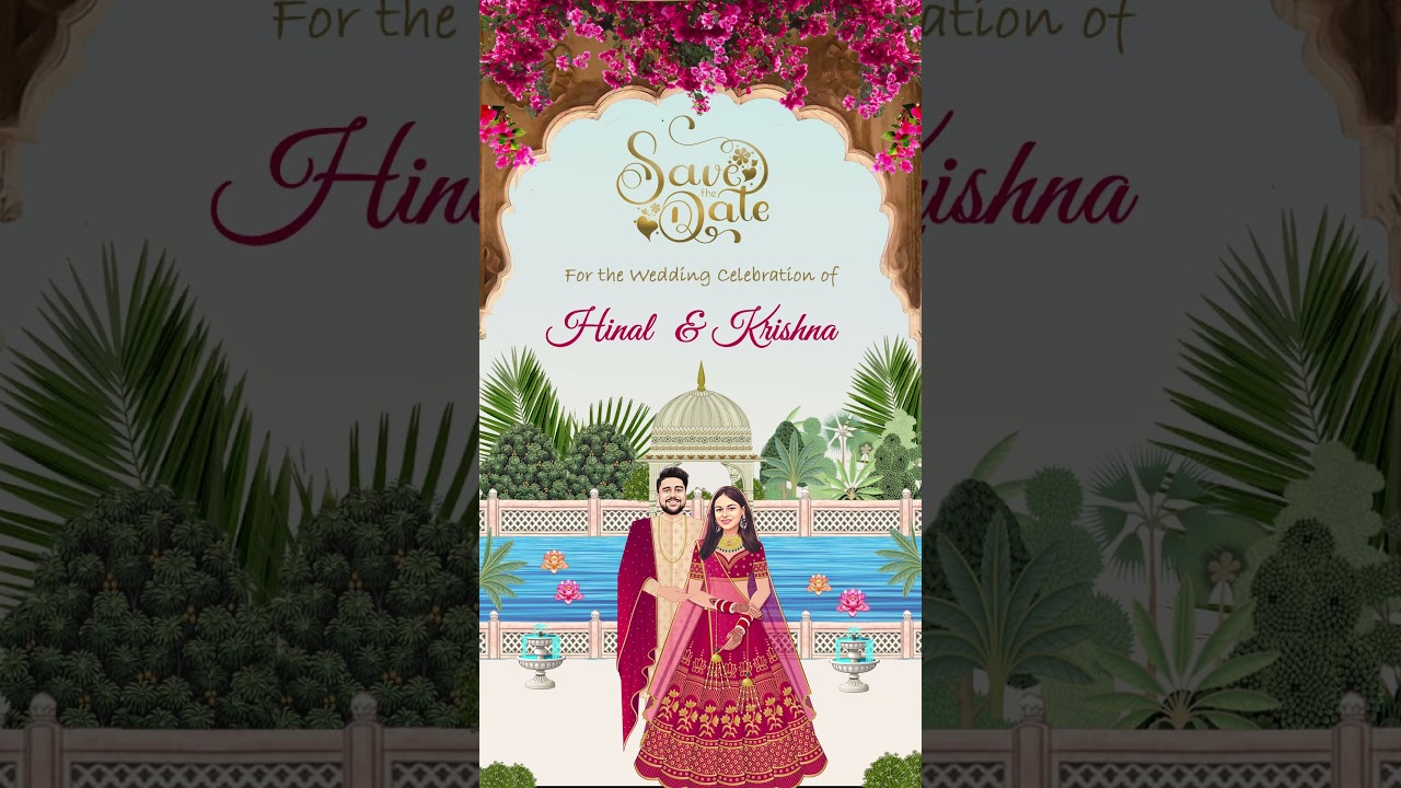 Wedding Invitation Video I E-card I Couple Cartoon Face I Caricature Wedding Invite !! 4k