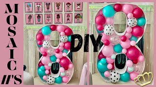 Mosaic Numbers Balloons| Large Mosaic Tutorial Number 8