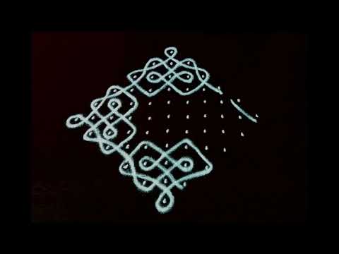 NELI KOLAM DESIGNS WITH 11 X 1 DOTS/Melika muggulu simple/Sikku kolam 11 dots/Kambi kolam simple