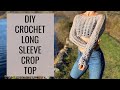 DIY Crochet Long Sleeve Lace Crop Top Tutorial // How To Crochet A Long Sleeve Crop Top