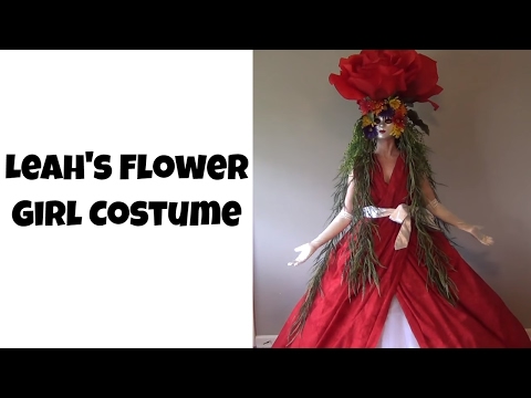 Flower Girl Costume: hoop skirt, petticoat, draped ball gown, and flower mask