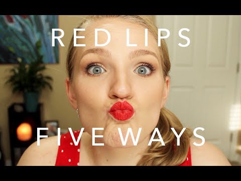 RED LIPS 5 WAYS | Beginner Makeup Tutorial