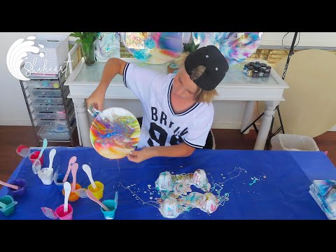 81. Sheleeart - My 8 year old Sonny takes over the channel for an acrylic pour