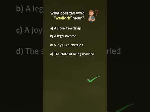 What does the word 'wedlock' mean? #difficultwords #english #wedlock