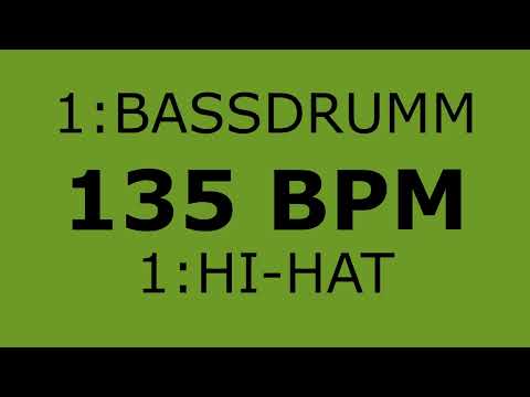 135 BPM Metronome bassdrum + Hi-Hat 1:1
