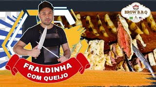 Fraldinha com Queijo e Batatas Rústicas na Churrasqueira