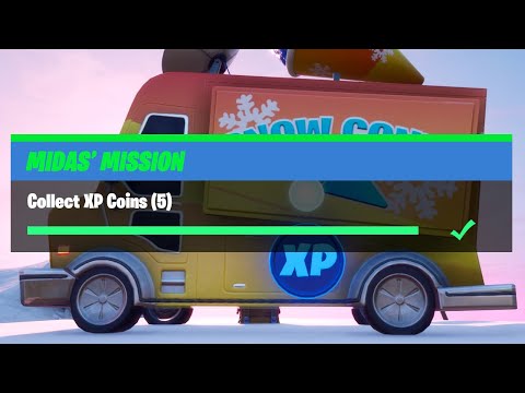 Collect XP Coins (5) All Locations Guide - Fortnite Midas' Mission Challenges