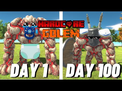 GOLEM Survived 100 DAYS in HARDCORE ARBS - Animal Revolt Battle Simulator