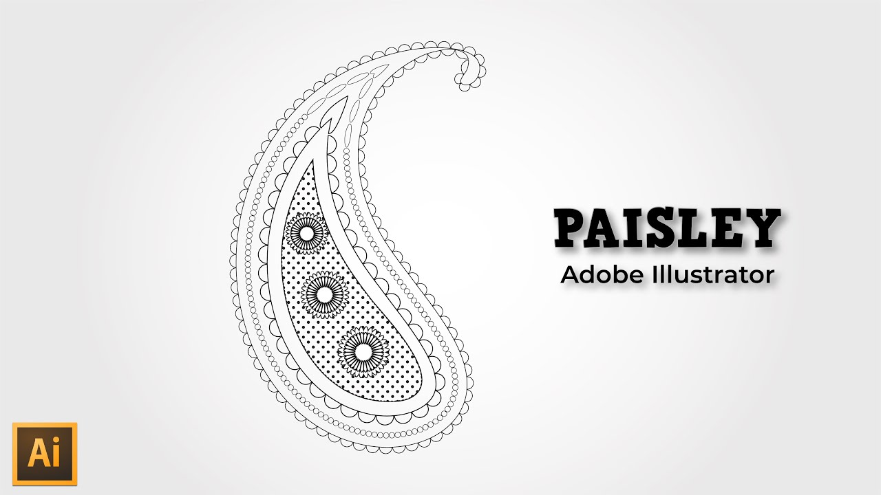 Paisley design in Illustrator - Illustrator tutorial | paisley in illustrator