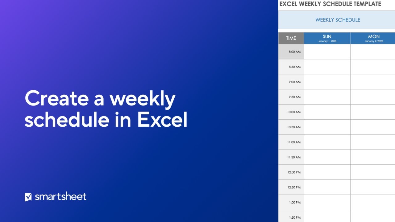 How to Create a Weekly Schedule in Excel