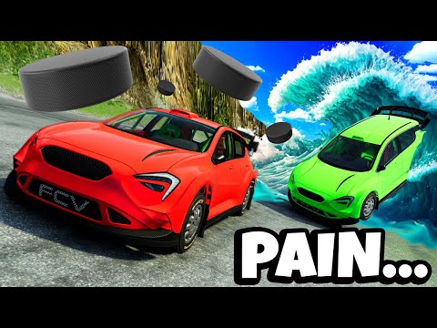 Can We Survive a Puck Avalanche AND a Flood in BeamNG Drive Multiplayer?!