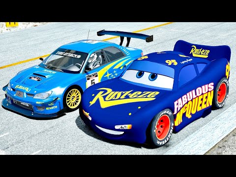 Fabulous Lighting McQueen vs Subaru Impreza Time Attack at Top Gear Trac