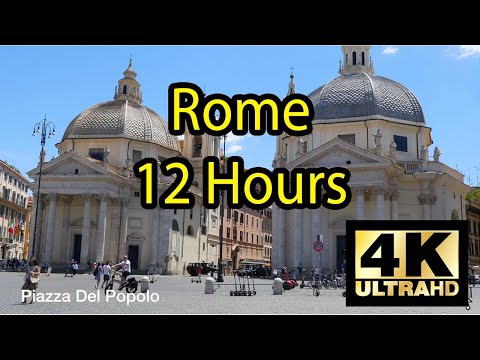 Rome 12 Hours  Italy - 4K Virtual Walking Tour around the City