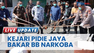 Kejari Pidie Jaya Musnahkan Barang Bukti 3.376,11 Kilogram Ganja hingga Sabu Seberat 7,84 Gram