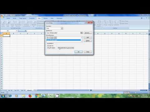 Excel 2007: how to consolidate data from multiple worksheets in excel