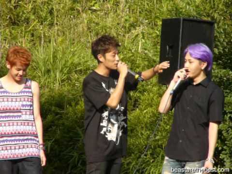 [Fancam] BEAST 120729 - Junhyung... aegyo? (Inkigayo Mini Fanmeeting)