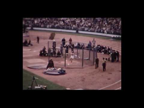 HELSINKI 1952 József Csermák Hammer throw (Amateur Footage)