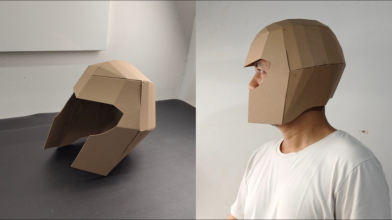 Superhero helmet with rounded style shape Cardboard Template – DIY Costume and Cosplay Pattern (PDF, SVG, Resizeable) – Craft No. 3630 Video Walkthrough