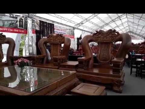 Đại gia Hà Nội phát sốt bộ bàn ghế Khủng gần 4 tỷ Triển Lãm Đồ Gỗ Thủ Công Mỹ Nghệ lớn nhất ANTINQUE