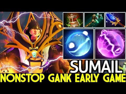 SUMAIL [Invoker] Mid Player God Nonstop Gank Early Game 7.22 Dota 2