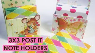 MAKE THE SWEETEST 3X3 POST IT HOLDER SET USING COTTAGE GARDEN BY CRAFT CONSORTIUM!