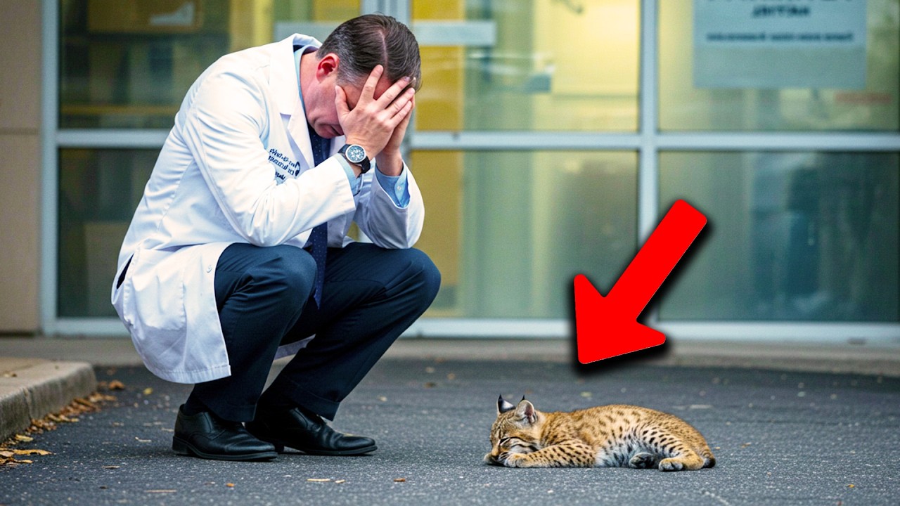 Little Bobcat Sleeps Outside Hospital Every Night. When Doctor Find Out Why, He Breaks Down in Tears