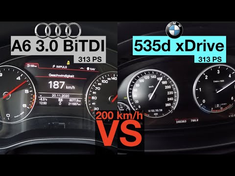 Acceleration Battle | Audi A6 3.0 BiTDI Quattro vs BMW 535d xDrive | 313 vs 313 PS