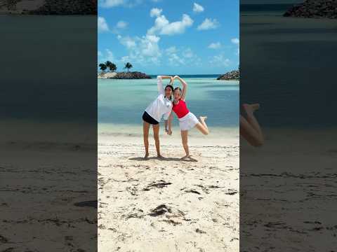 Nastya and Evelyn are doing the friends dance.