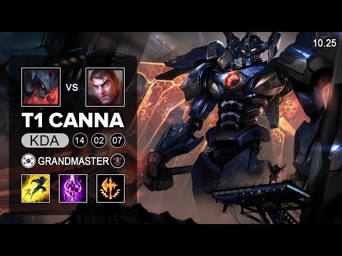 T1 Canna Aatrox Top vs Jayce - KR Challenger Patch 10.25