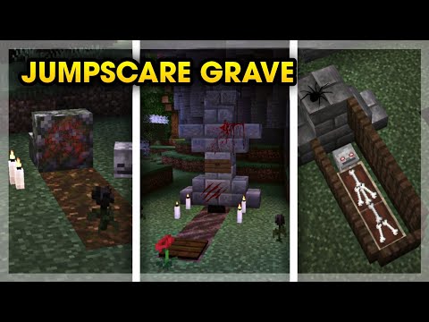 MrZyne - 5 GRAVE Build Hacks & Ideas - Jumpscare Grave / Opened Coffin | Minecraft 🕹️