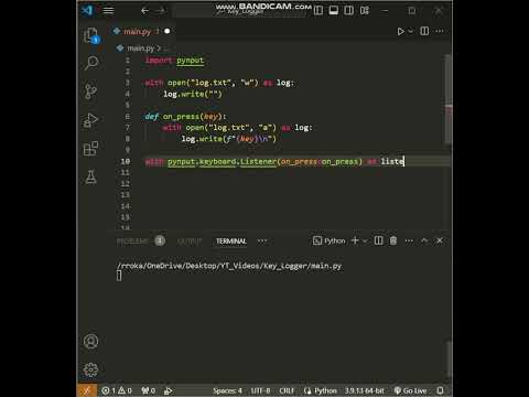 Building a Simple Keylogger in Python! 🖥️💡 #pythontutorial #coding