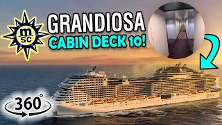 MSC Grandiosa Deck 10 Cabin Tour | 360° Cruise Room Guide