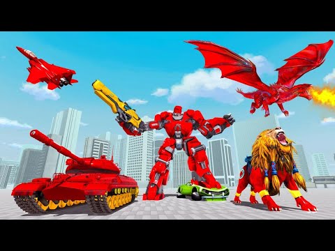 Tank Robot car transformation game || Multi robot tank game || Flying Bus robot game