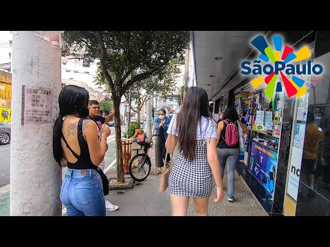Passeio a pé por São Paulo Brasil - Rua Liberdade Japão