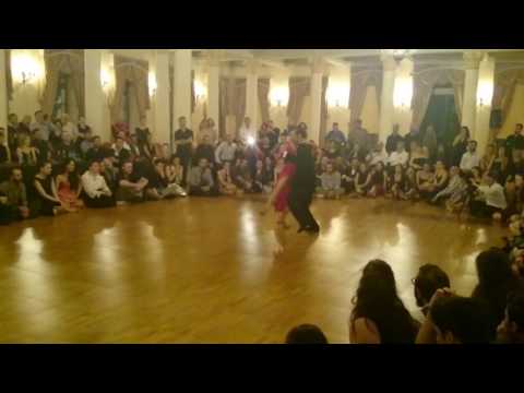  Neri Piliu  and  Yanina Quiñones  are  dancing  to  "  Campo Afuera  "  by  Rodolfo Biagi  at  Sultans Tango  Festival  in  2016