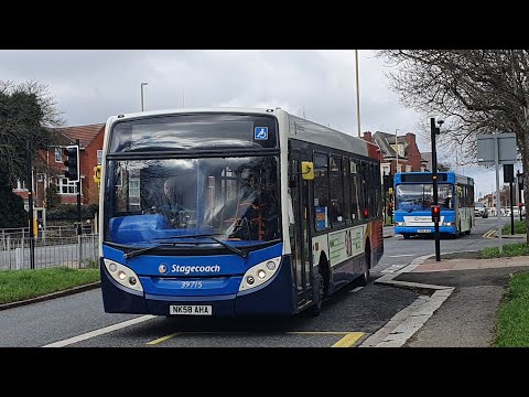 Journey on Route E1 | NK58AHA/39715 - Stagecoach North East: MAN 14.240LF/ADL Enviro 200