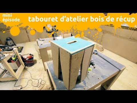 tabouret d'atelier en bois de récupéartion (agglo et mdf) super simmple - miniEpisode