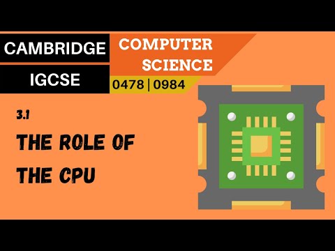 25. CAMBRIDGE IGCSE (0478-0984) 3.1 The role of the central processing unit
