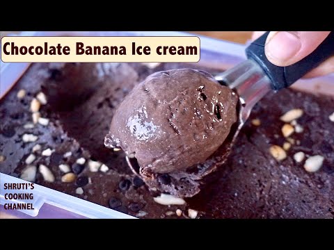 banana chocolate ice cream recipe | chocolate banana ice cream with fresh cream | healthy ice cream