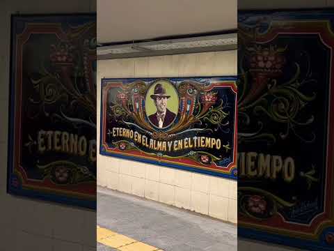 Mural recientemente restaurado de #gardel en la estación del #subte B #shorts #buenosaires