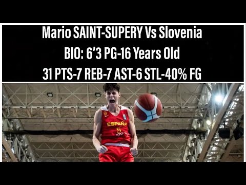 Mario Saint-Supery Vs Slovenia FIBA U16 European Championship Basketball Highlights-2022