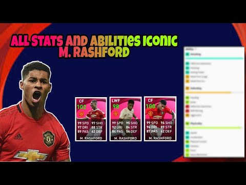 All The Stats And Abililities of Iconic M. Rashford | eFootball Pes 2022 | Pes Mobile 2022