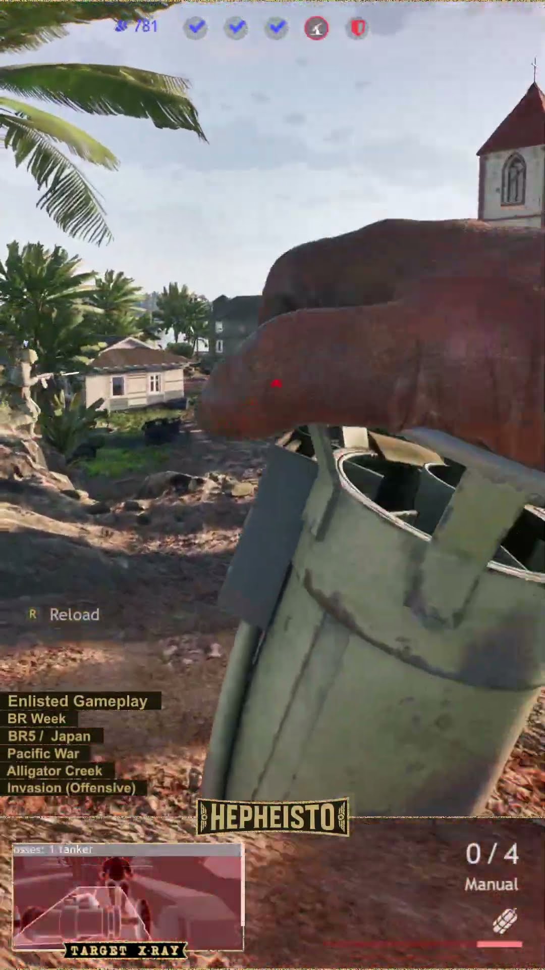 Anti Tank Gunner eliminates Tank M10 GMC with RPzB. 43 Ofenrohr